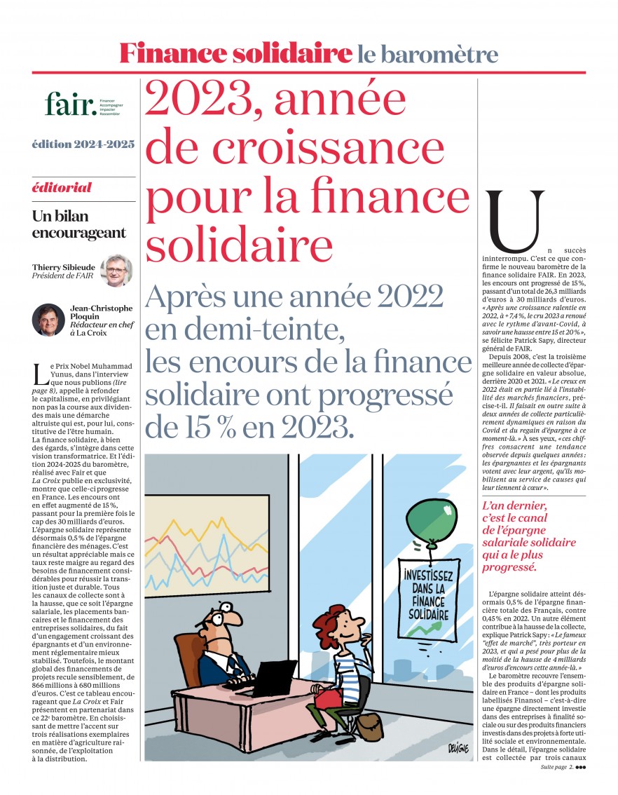 Baromètre de la Finance solidaire FAIR La Croix 2024 0